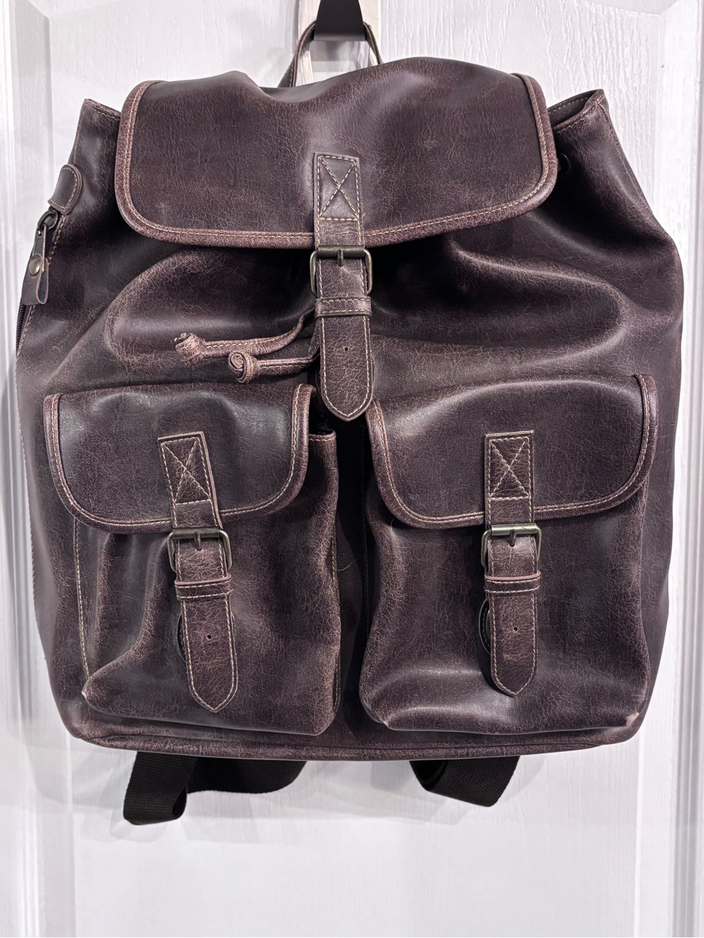 GAP Dark Brown Leather Backpack (Vintage)